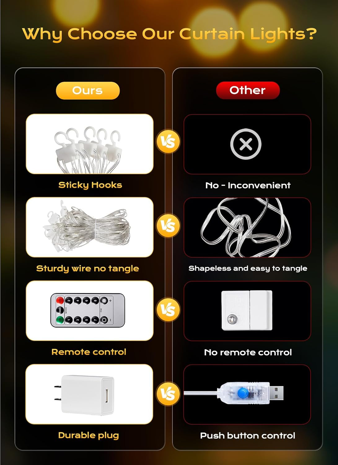 300 LED Curtain String Lights, 9.8 FT Hanging Fairy Lights with Remote, 8 Modes, Waterproof Window Lights for Bedroom Backdrop Wedding Outdoor Party Christmas Decorations(Not Connectable)