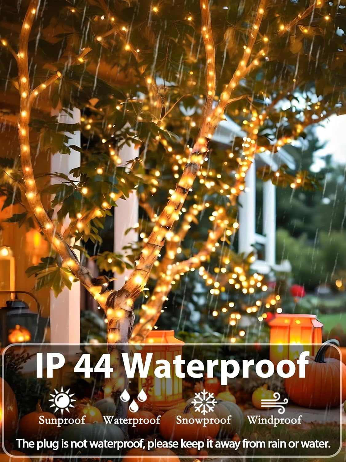 Upgraded 75.8 FT 200 LED Christmas String Lights Outdoor/Indoor, Timer & Memory Function & 8 Modes, Extendable Green Wire Waterproof Fairy String Lights for Xmas Tree Holiday Party Garden (Warm White)