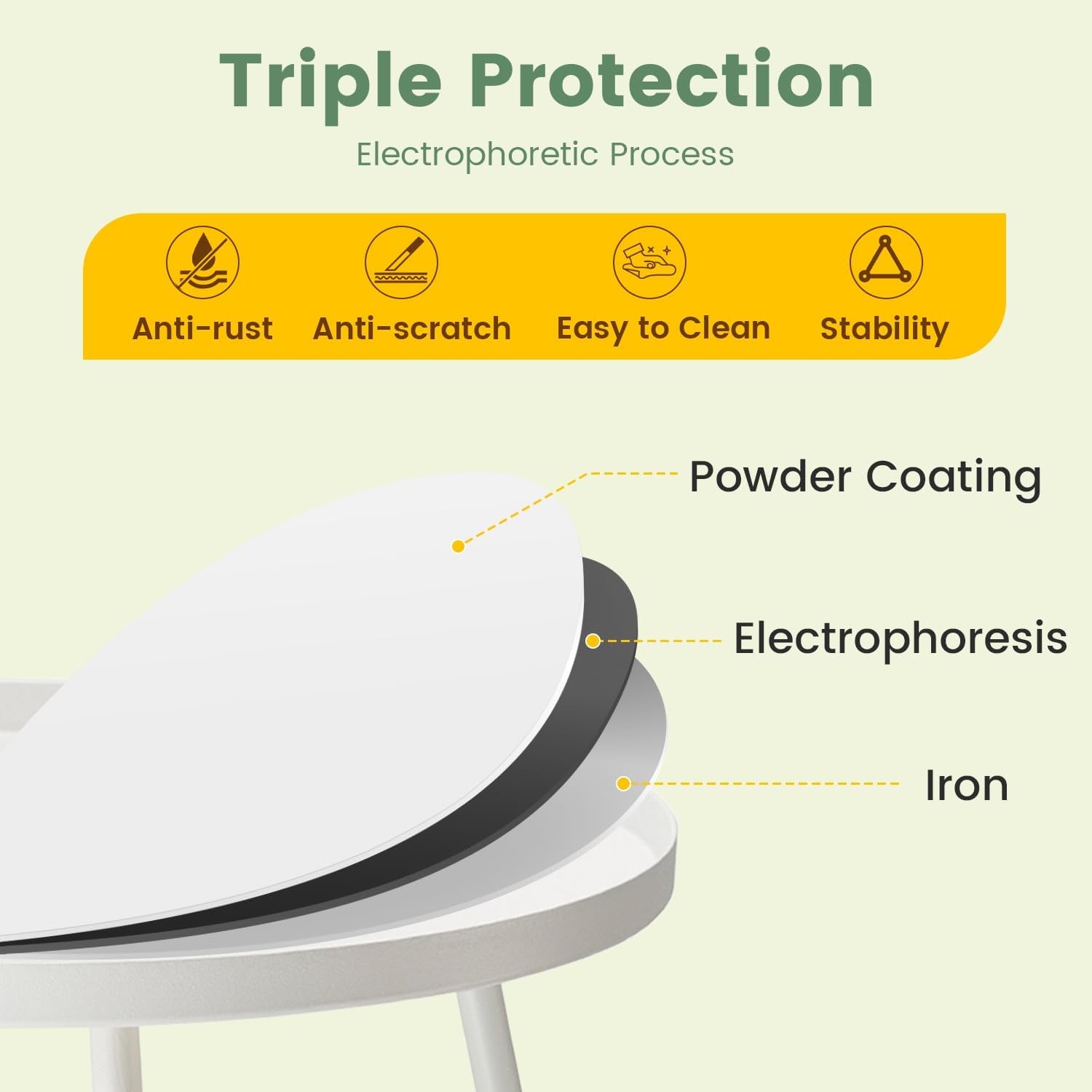 Outdoor Side Tables, Weather Resistant Steel Patio Side Table, Small round Outdoor End Table Metal Side Table for Patio Yard Balcony Garden Bedside White