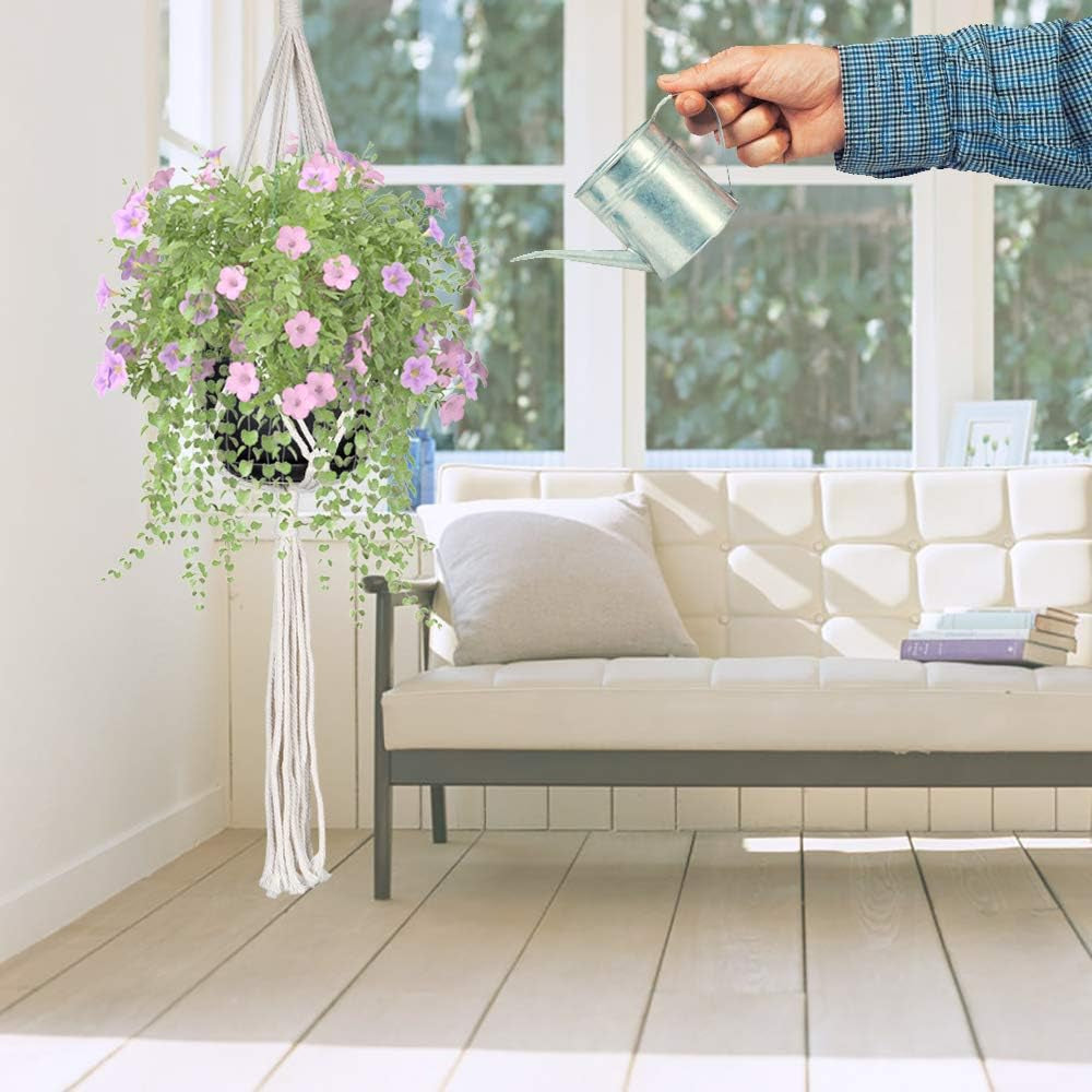 Macrame Plant Hangers, Hanging Planters Set of 3 with 3 Hooks, Hanging Planters for Indoor and Outdoor Plant Décor, (Same Size)